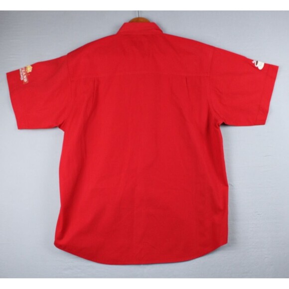 Cafe Pilon Extreme Espresso Coffee Button Shirt Red Size Medium Promo Employee - Picture 2 of 16
